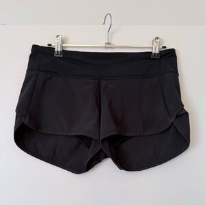Lululemon Black Running Shorts Size 4 zipper pocket
